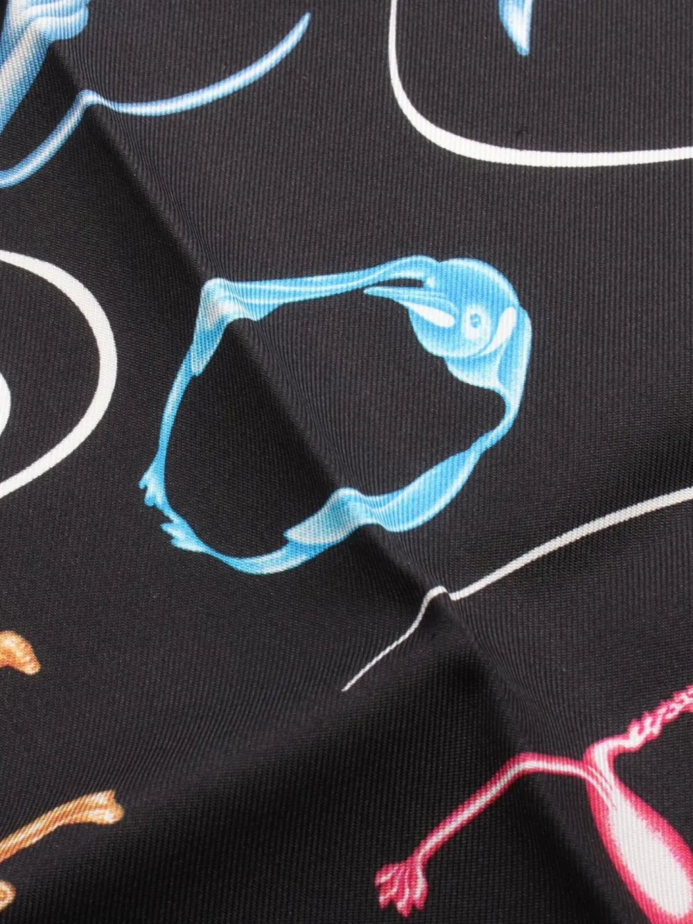 Pre-owned Hermes 2010s Faune Lettre Silk Scarf In Black