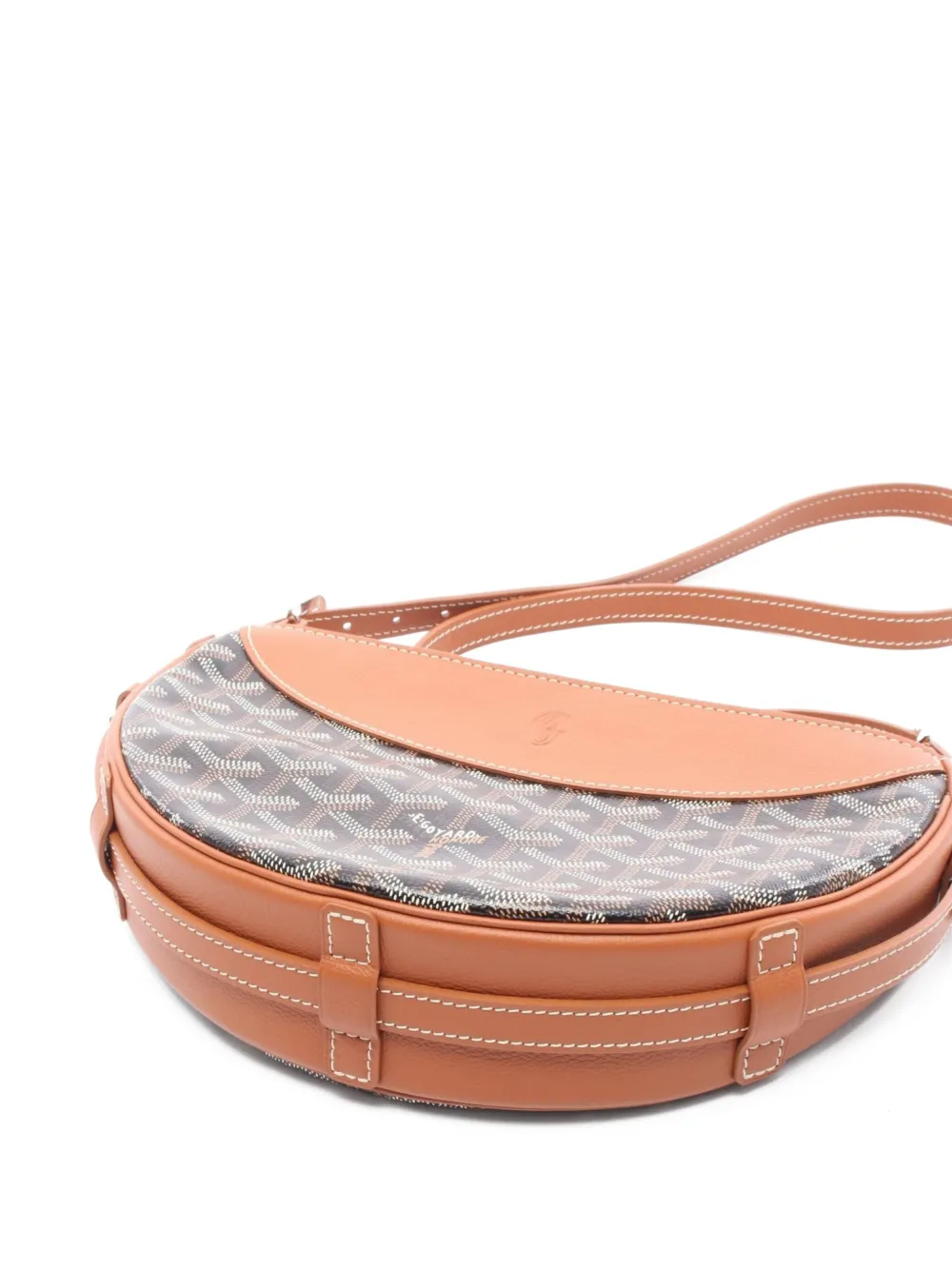 Pre-owned Goyard Small 2010s Hirondelle Leather Shoulder Bag In Brown