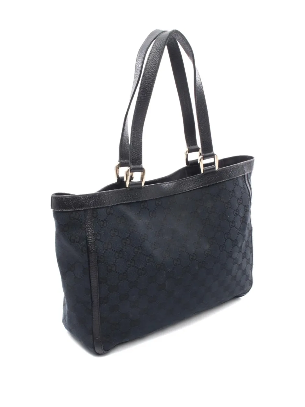 Pre-owned Gucci 2000's Abby Gg-pattern Tote Bag In Black