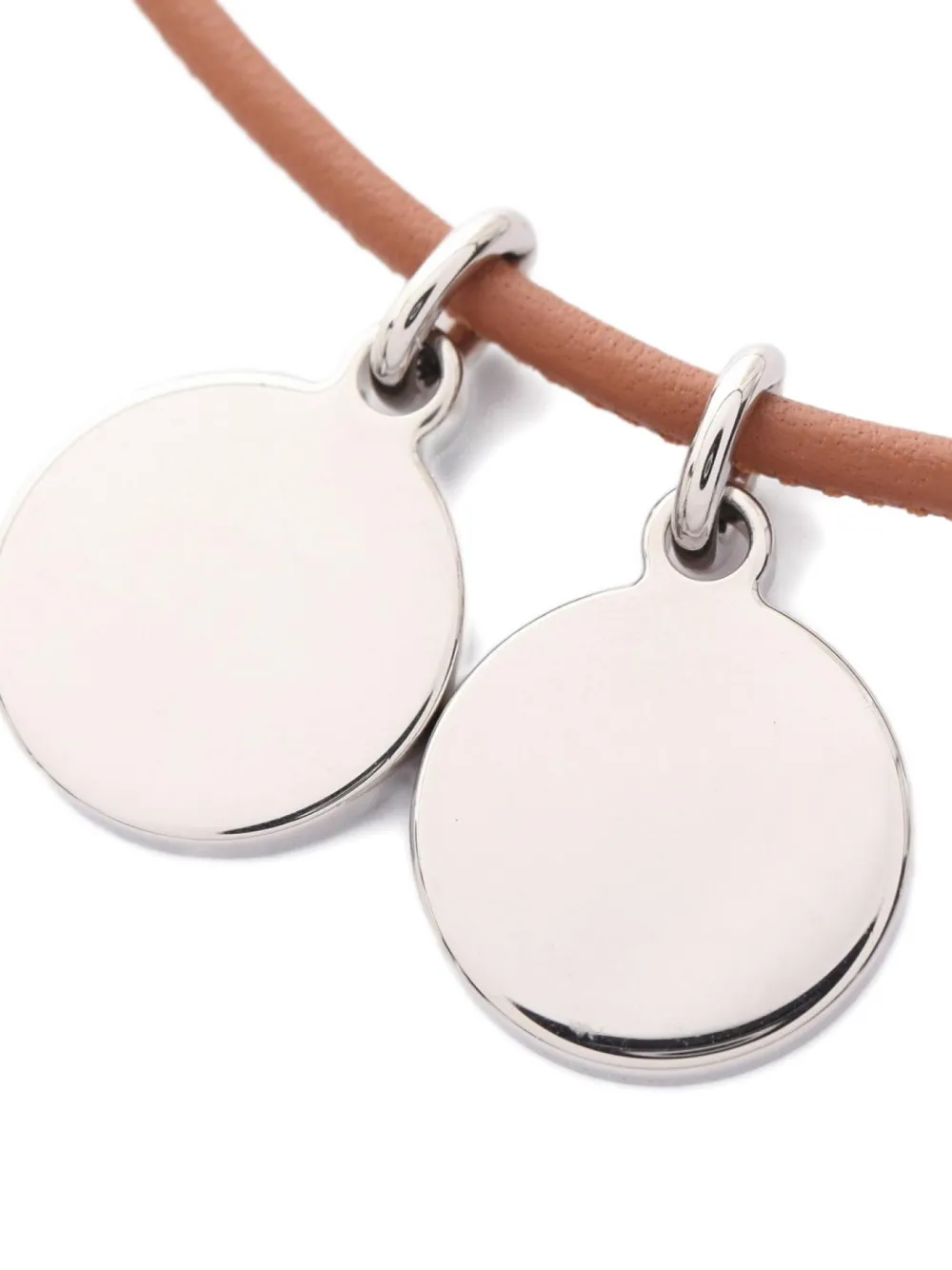 Pre-owned Hermes 10s Eclipse Leather Necklace In Brown