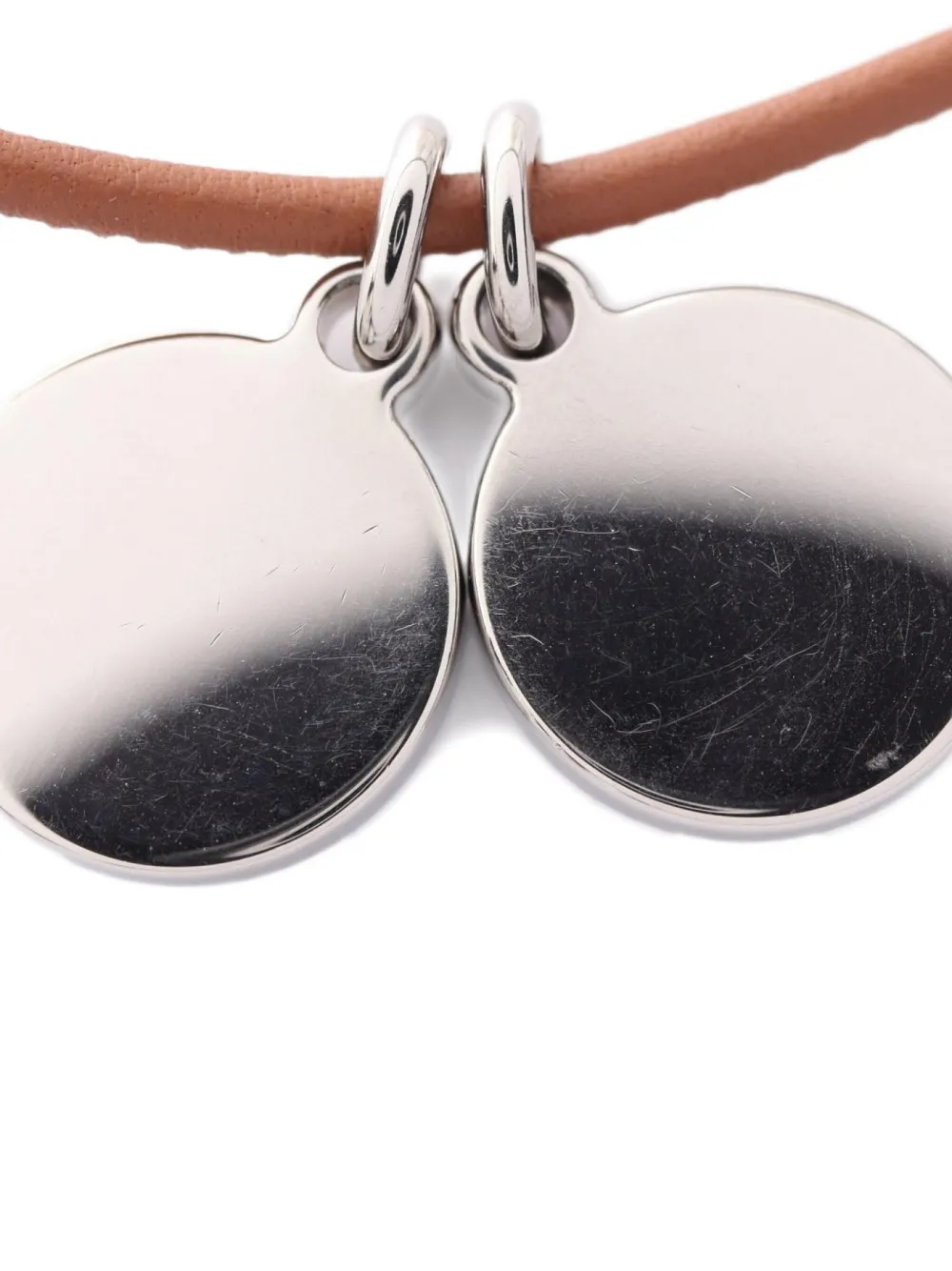 Pre-owned Hermes 10s Eclipse Leather Necklace In Brown