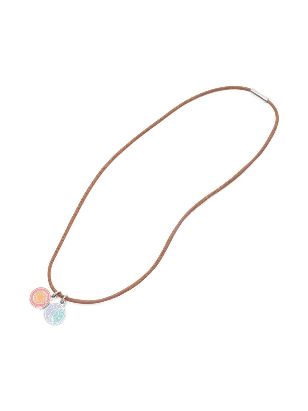 Hermès Pre-Owned 10s Eclipse leather necklace | Brown | Image 1