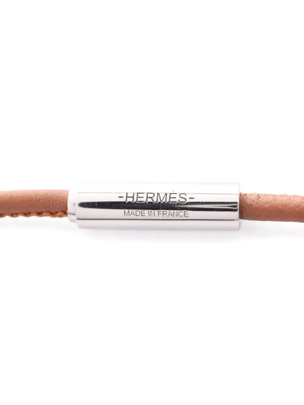 Pre-owned Hermes 10s Eclipse Leather Necklace In Brown