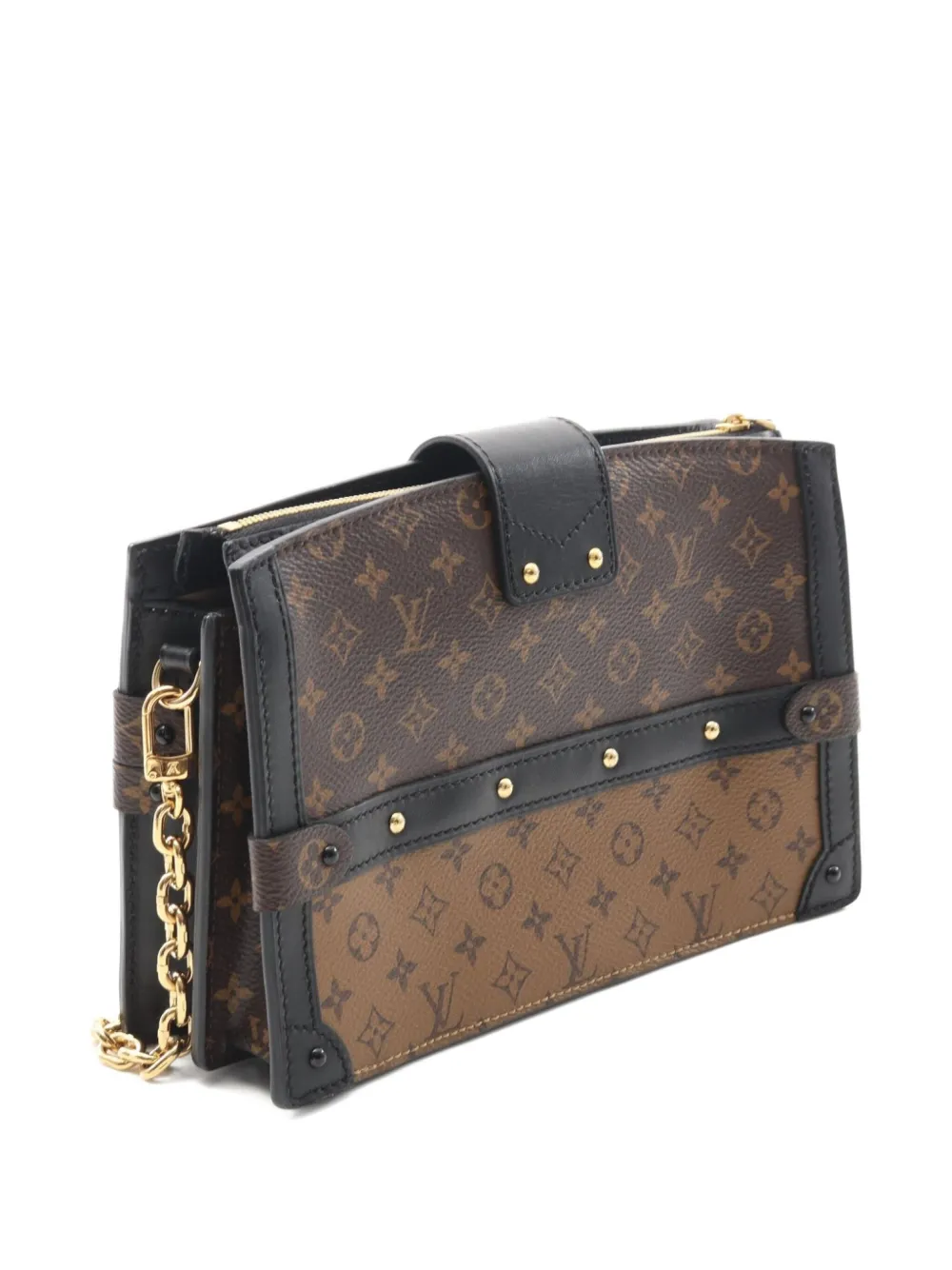 Pre-owned Louis Vuitton 2021 Trunk Monogram Reverse Shoulder Bag In Brown
