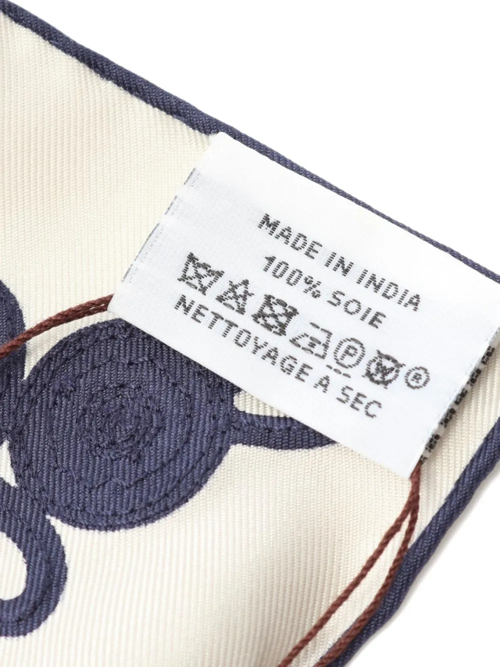 Pre-owned Hermes 2010s Brandebourgs Tattoo Bead-embroidered Scarf In Neutral