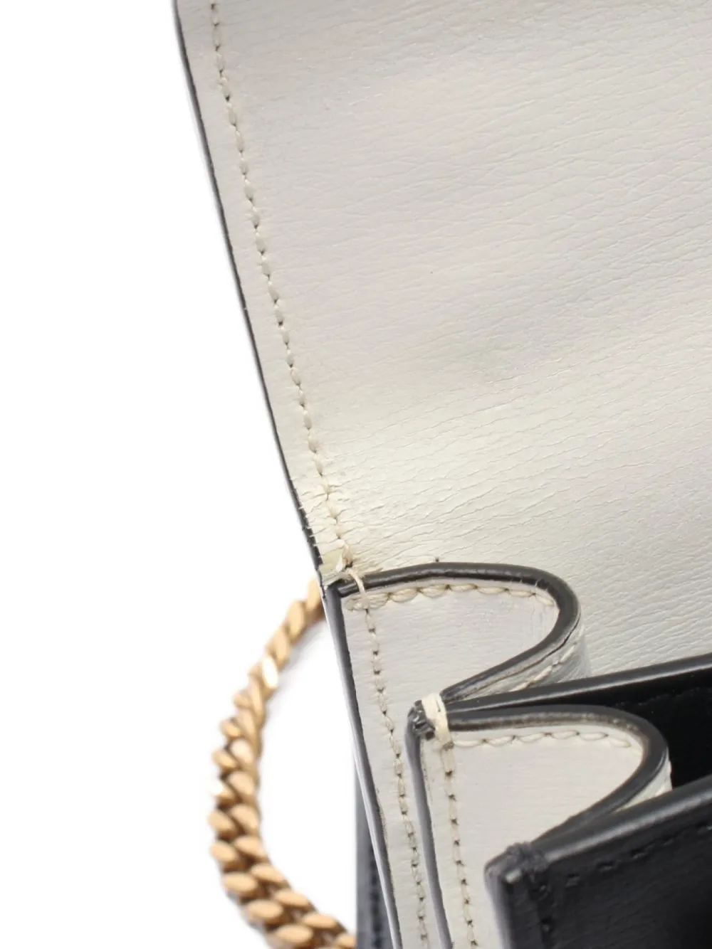 Pre-owned Saint Laurent 2010s Sunset Chain-strap Leather Shoulder Bag In Black