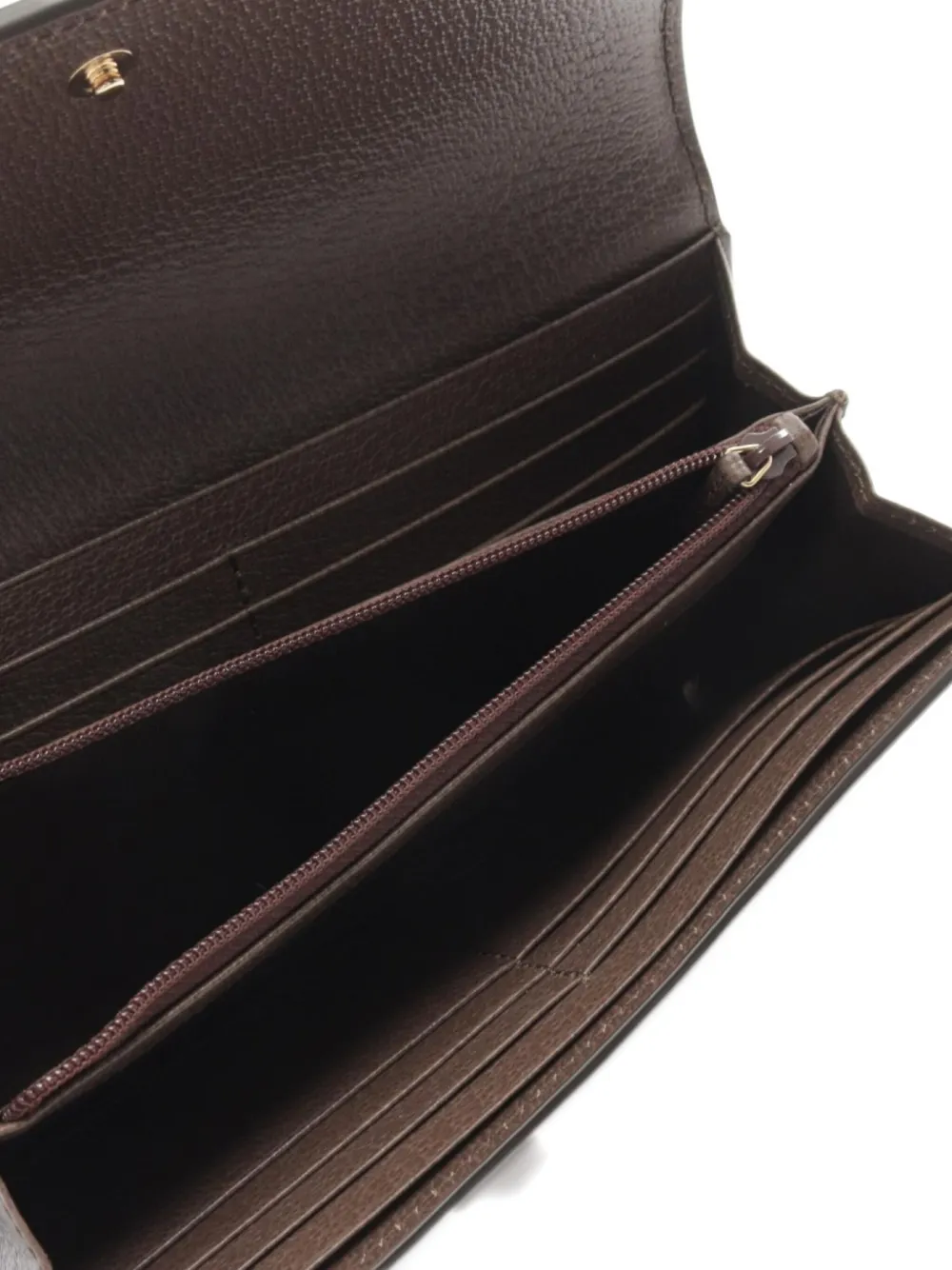Pre-owned Gucci 20s Ophidia Gg-supreme Bi-fold Wallet In Neutral