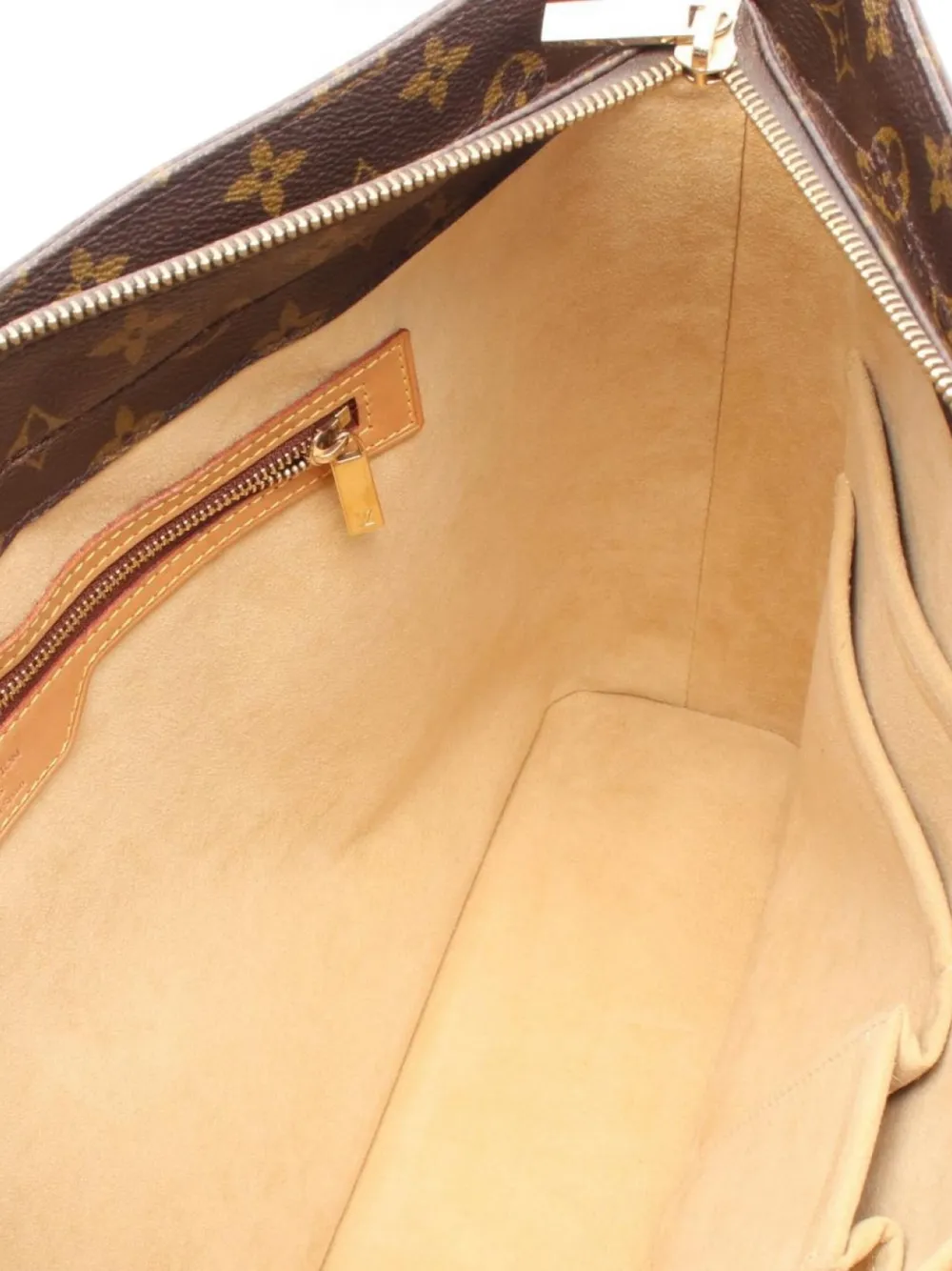 Pre-owned Louis Vuitton 2001 Monogram Canvas Luco Shoulder Bag In Brown