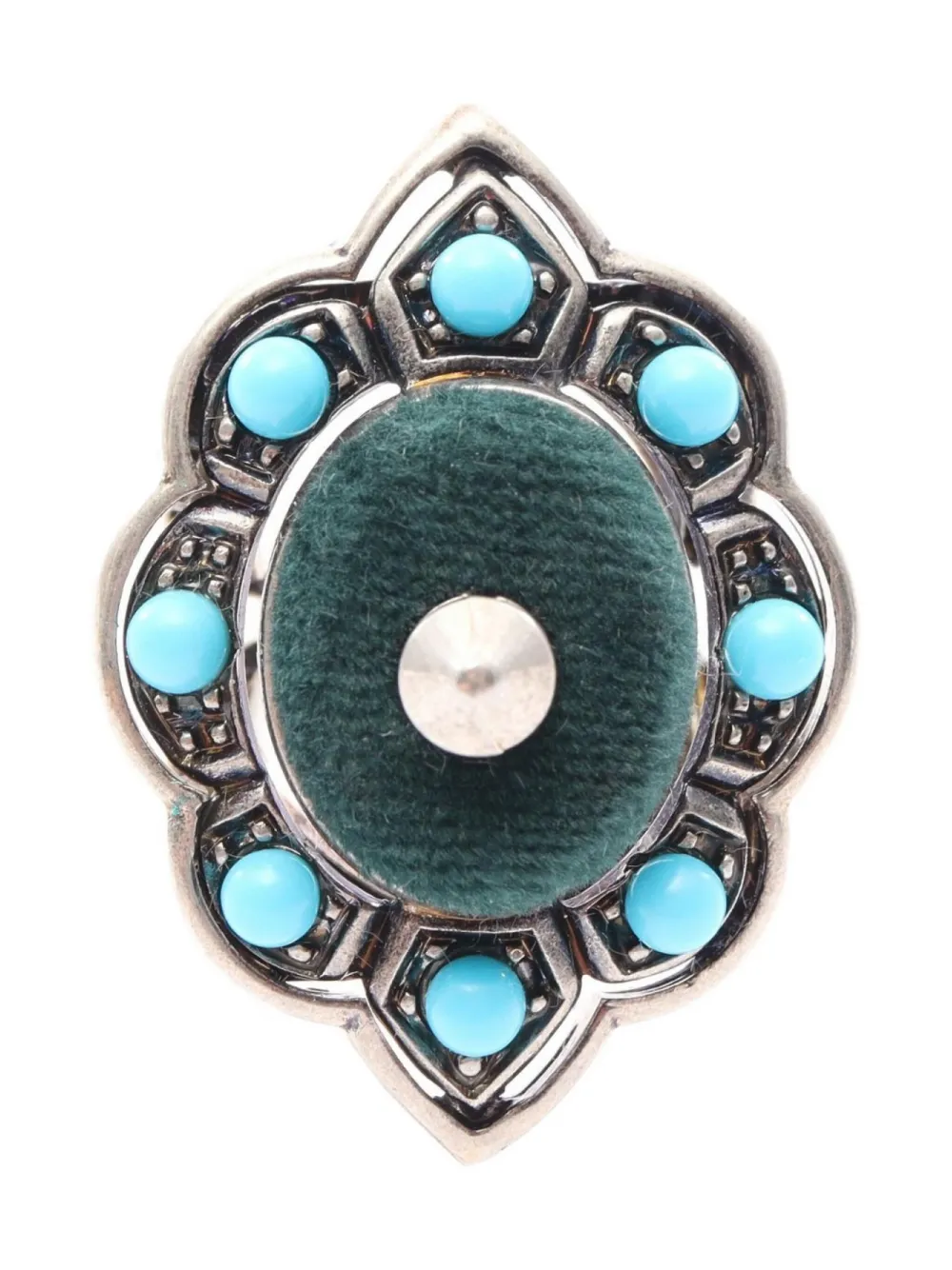 Pre-owned Gucci 2010s Turquoise Ring In Silver
