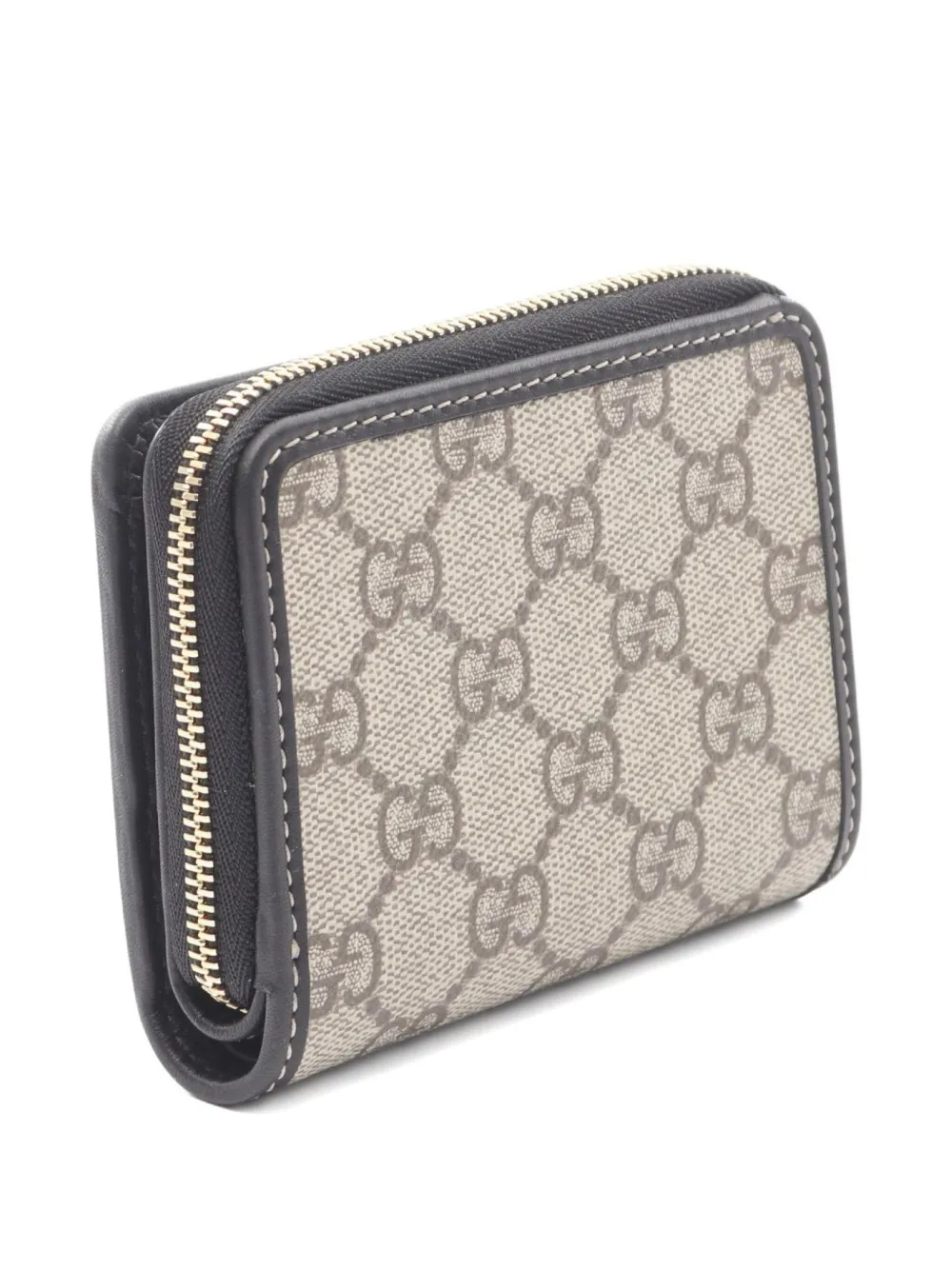 Pre-owned Gucci 2020 Mini Gg Emblem Wallet In Black