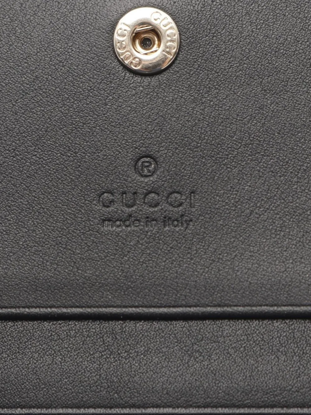 Pre-owned Gucci 2020 Mini Gg Emblem Wallet In Black
