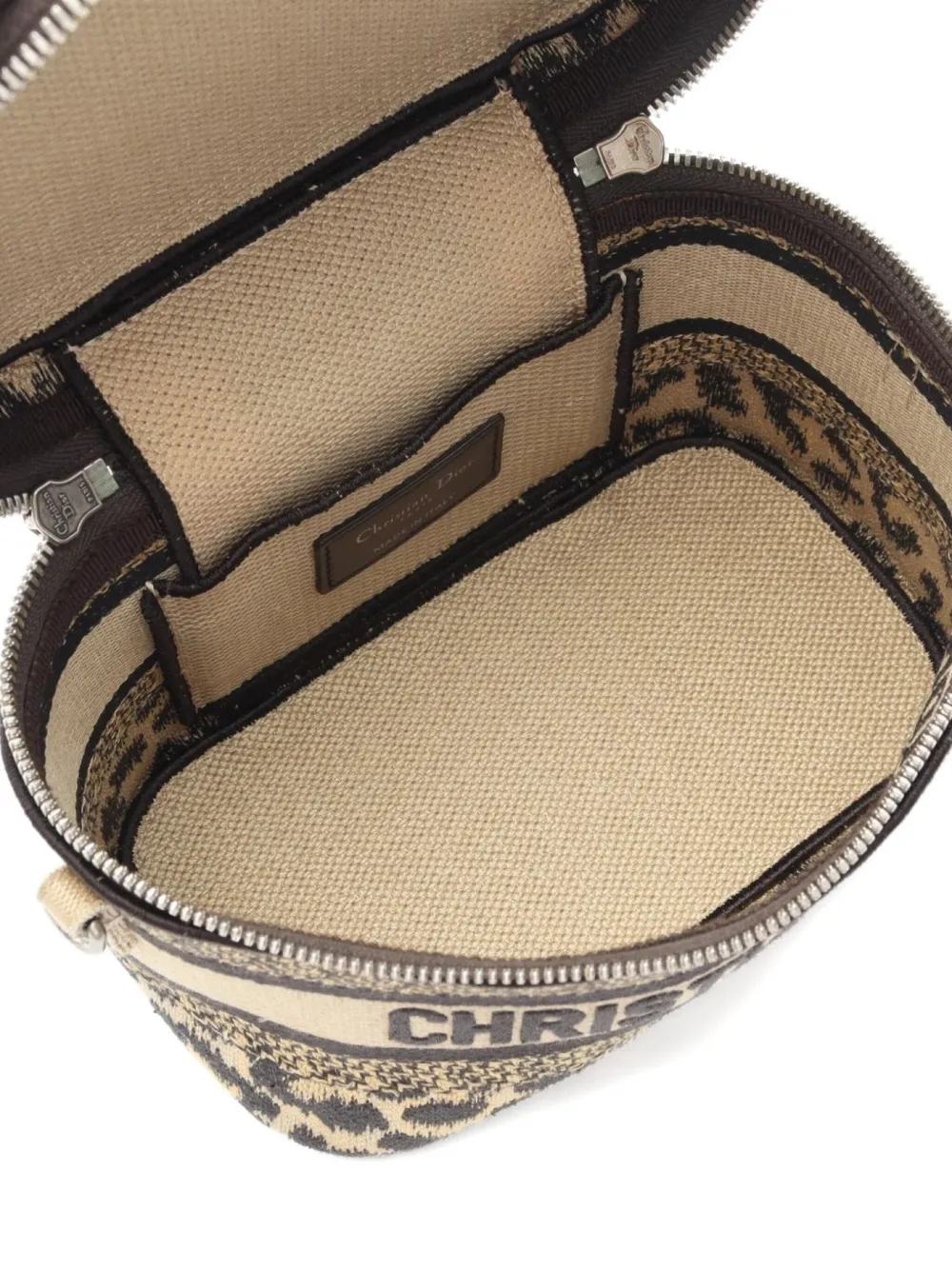 Pre-owned Dior 2010s Small Canvas Vanity Bag In Neutral