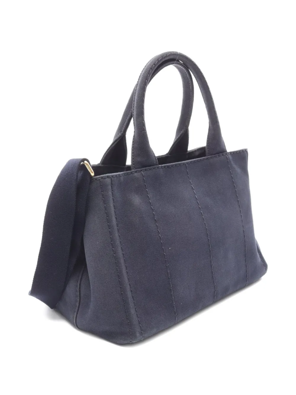 Pre-owned Prada 2000's Canapa Tote Bag In Blue
