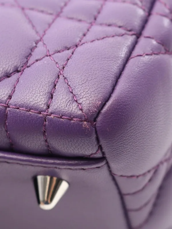 Christian Dior パープル キルティング レザーハンドバッグ Christian Dior Pre-Owned 2000s レディ ディオール キルティング