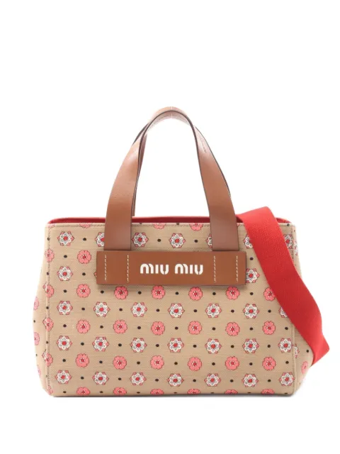 Miu Miu Pre-Owned 2010s floral-print tote bag