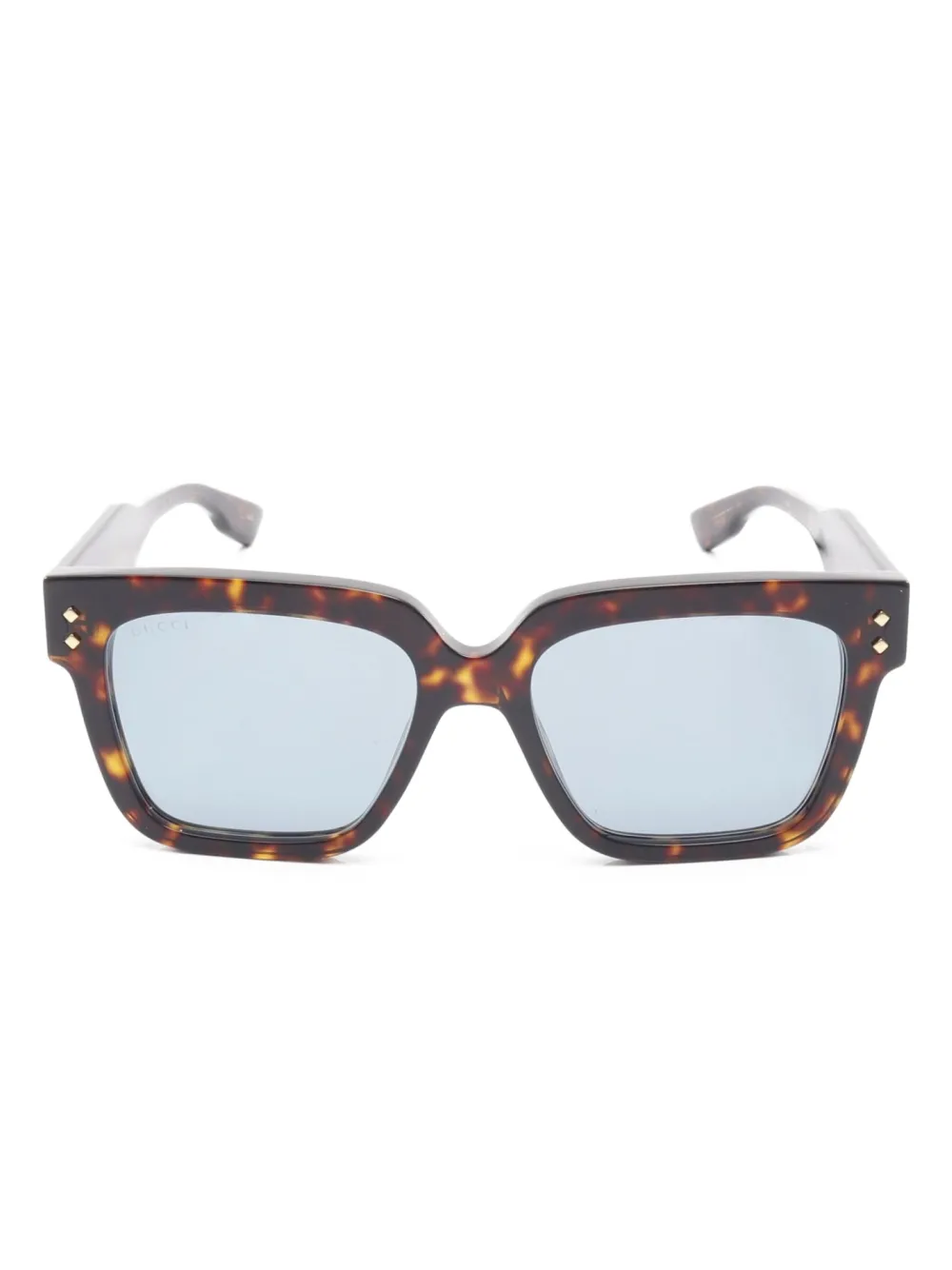 Gucci Pre-Owned 2020s トータスシェル スクエアサングラス - ブラウン Gucci Pre-Owned 2020s トータスシェル スクエアサングラス - ブラウン
