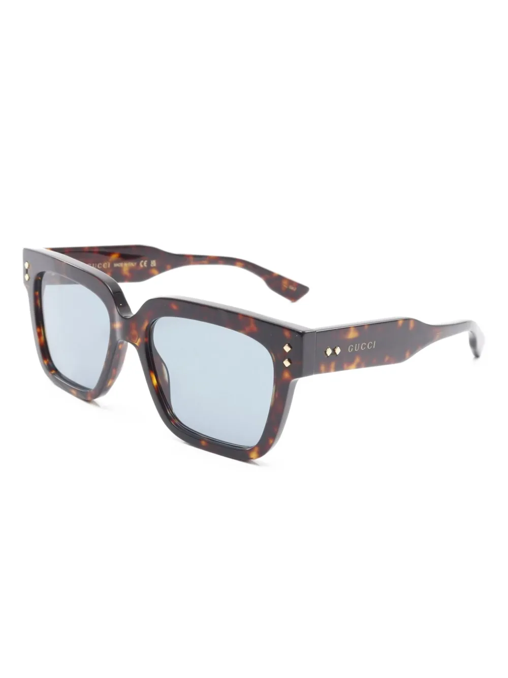 Gucci Pre-Owned 2020's tortoiseshell-pattern square-frame sunglasses | Men | Image 2