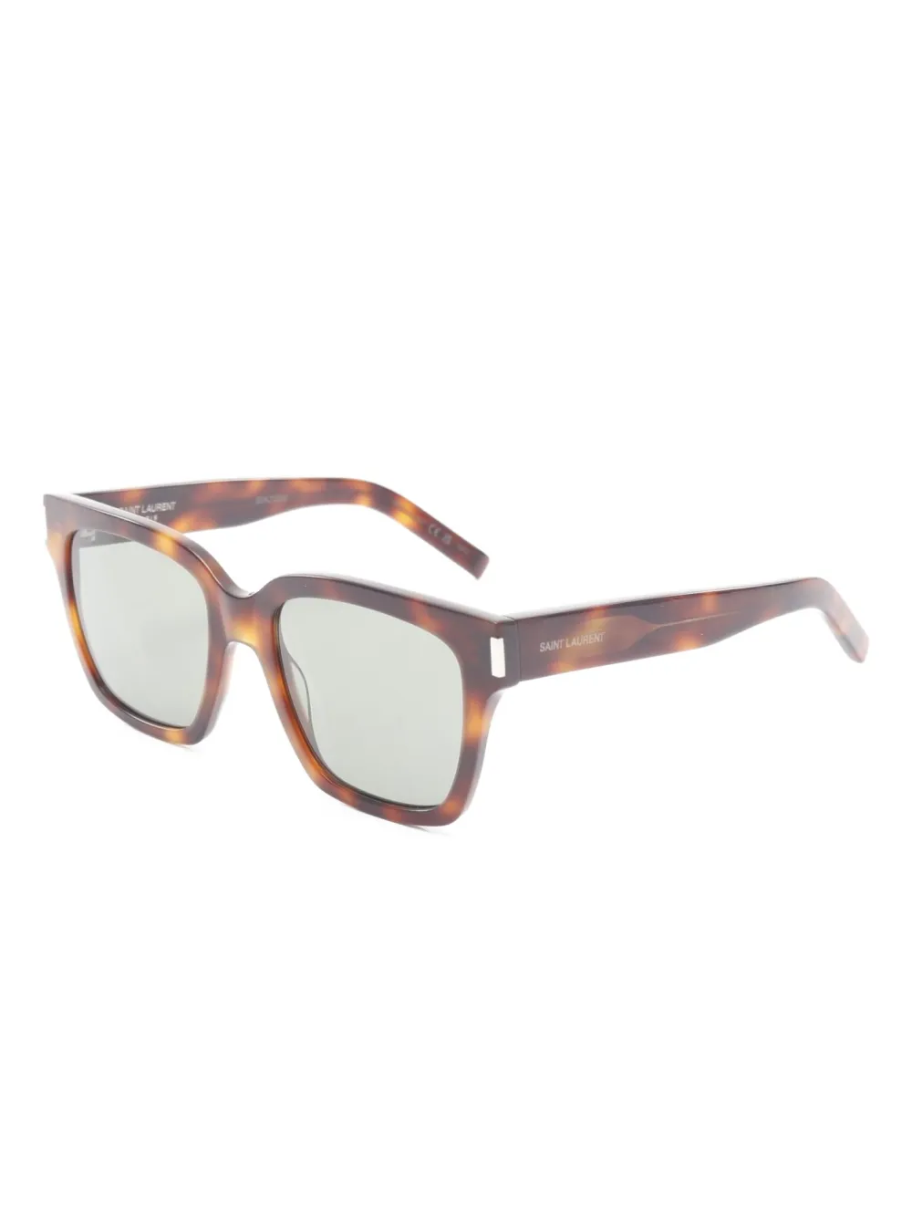 Saint Laurent Pre-Owned 2020s tortoiseshell-pattern rectangle sunglasses | Image 2