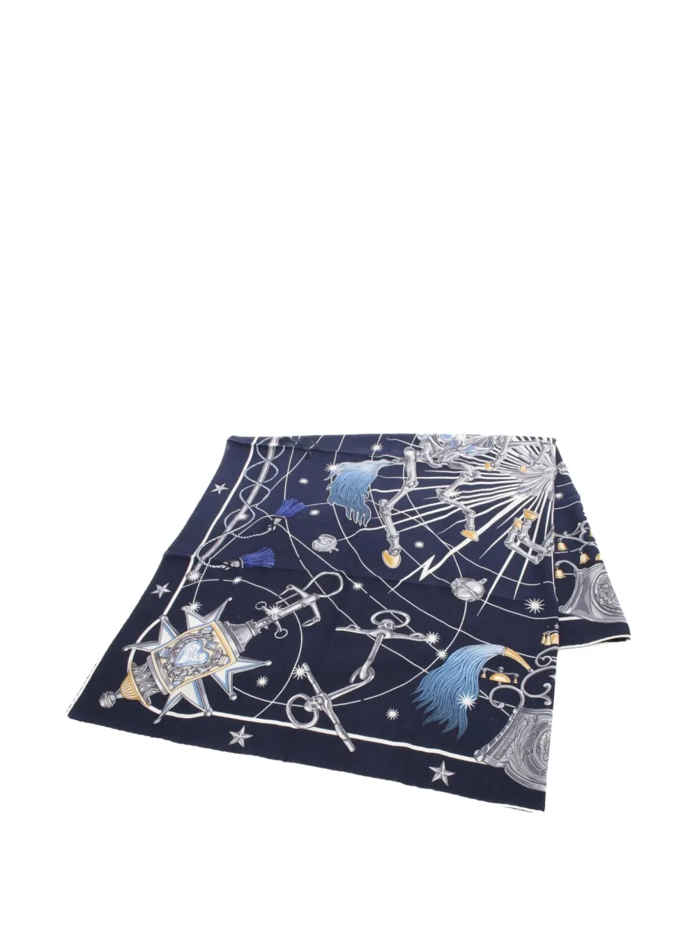 Hermès Pre-Owned 1920 Carré jean 140 scarf - ブルー Hermès Pre-Owned 1920 Carré jean 140 scarf - ブルー