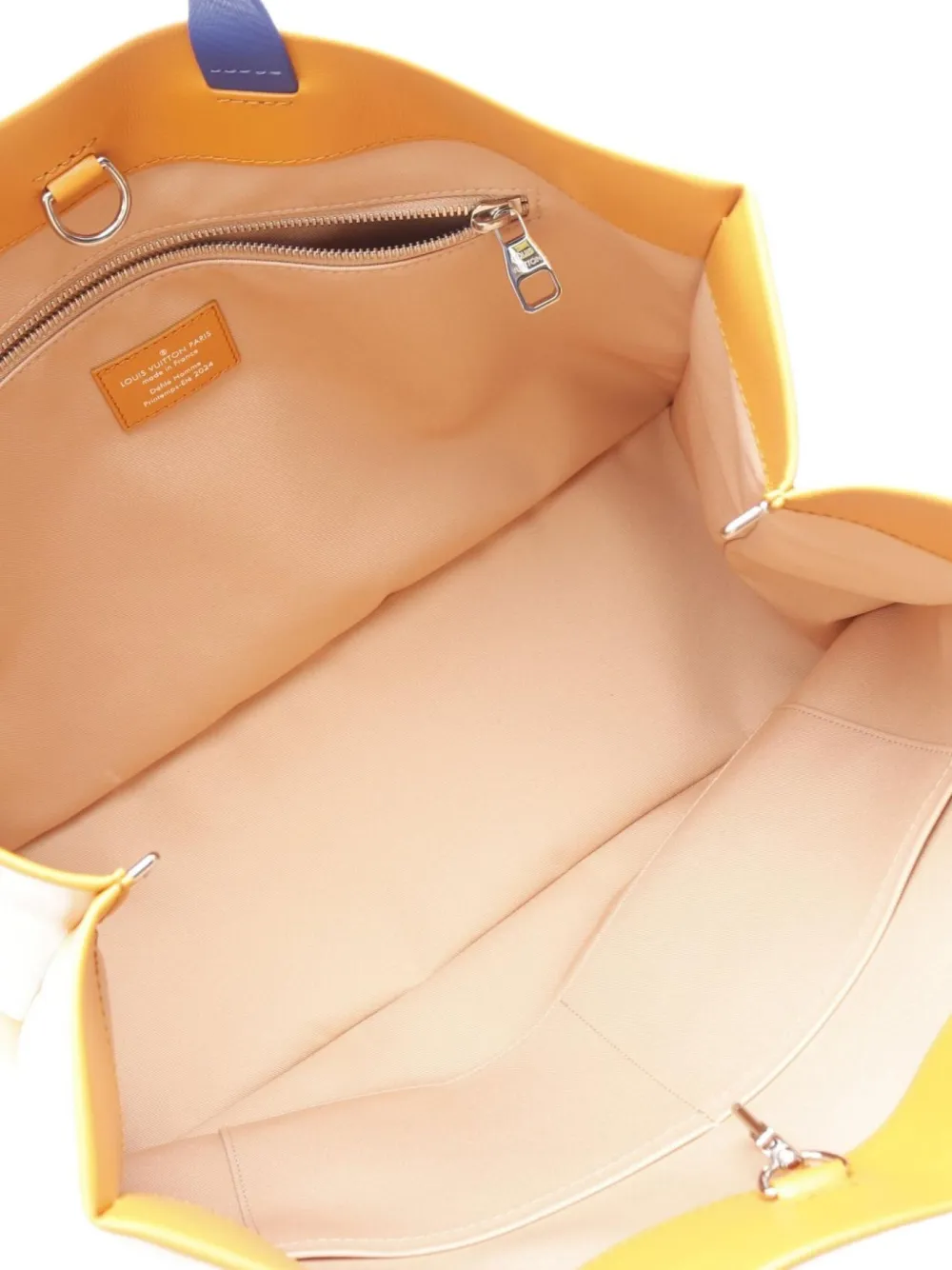 Pre-owned Louis Vuitton 2021 Saffron Mm Leather Tote Bag In Orange