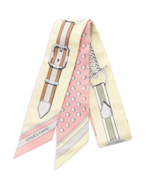 Hermès Pre-Owned 1920s Grand Tralala pearl-print ribbon scarf
