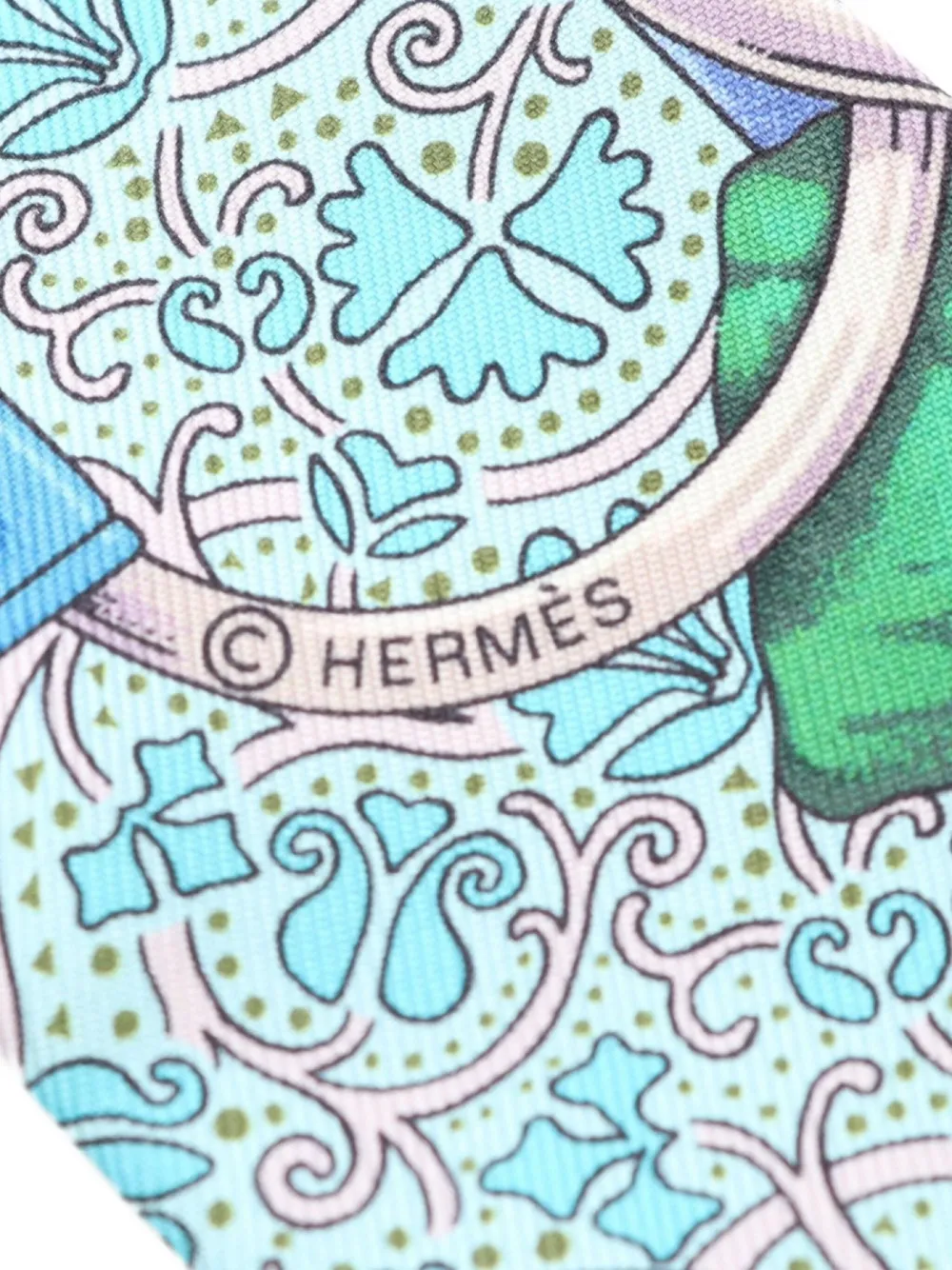 Pre-owned Hermes 1920 Grand Manege Fleuri Twilly Scarf In Pink