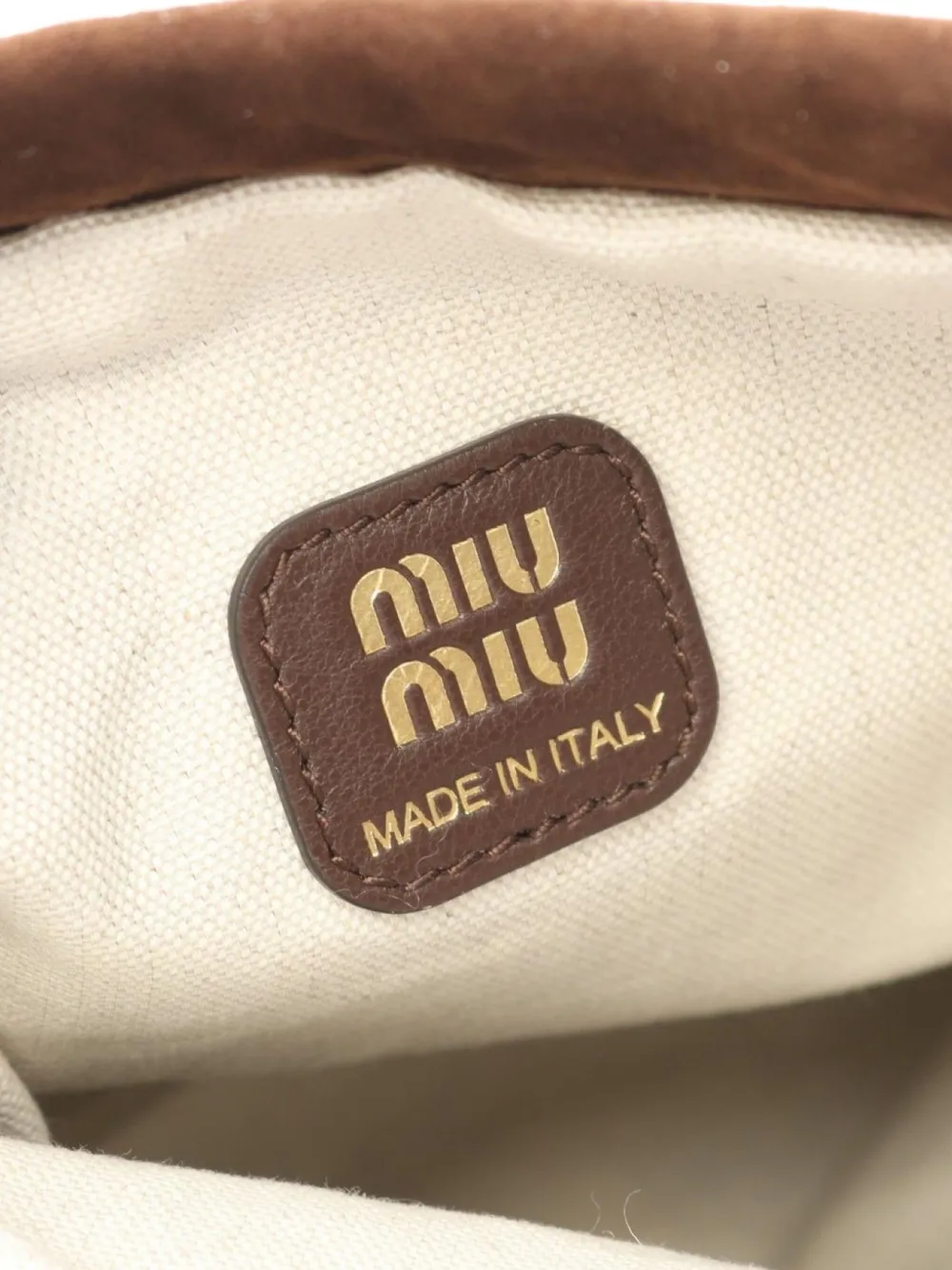 Pre-owned Miu Miu 2020s Suede Drawstring Pouch In Brown