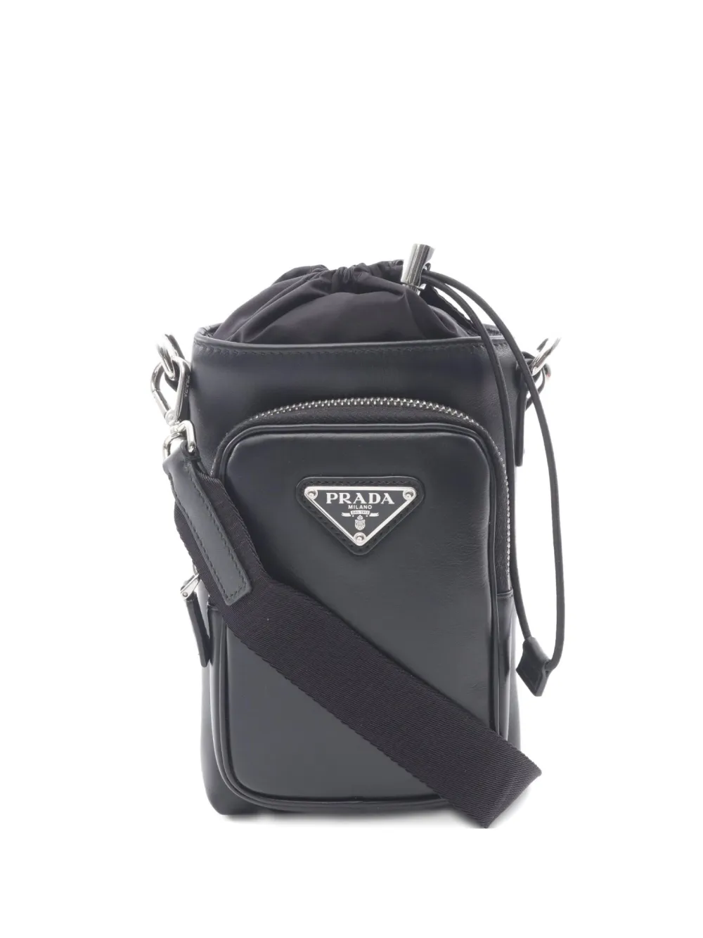 Prada Pre-Owned 2010s Re-Nylon leather smartphone bag | Black | Image 1