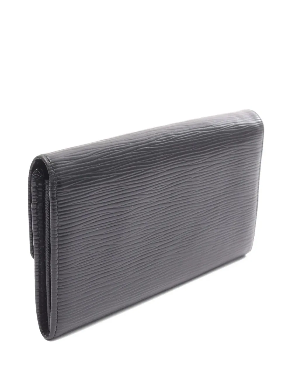 Pre-owned Louis Vuitton 2006 Sara Épi Wallet In Black