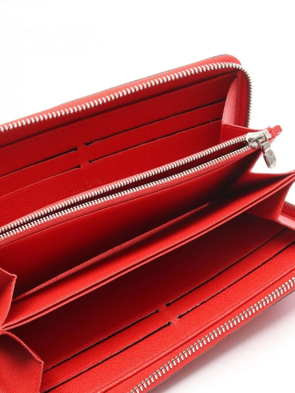 Pre-owned Louis Vuitton 2015 Epi Coquelicot Leather Zip Wallet In Red