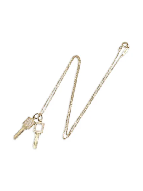 Tiffany & Co. Pre-Owned قلادة 'مودرن كي أند سكوير كي' ذهب أصفر عيار 18 مرصعة بألماس من عقد 2010