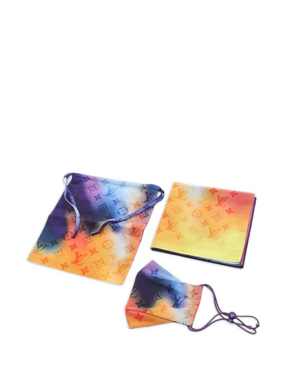 Pre-owned Louis Vuitton 2021 Monogram Tie-dye (set Of Three) In Purple