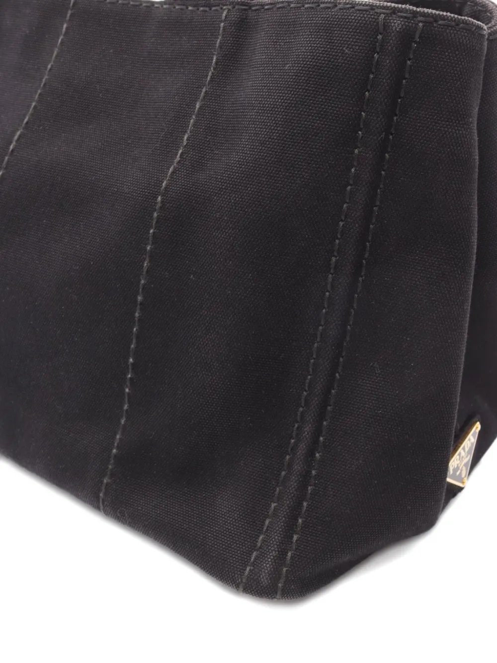 Pre-owned Prada 2000s Canapa Tote Bag In Black