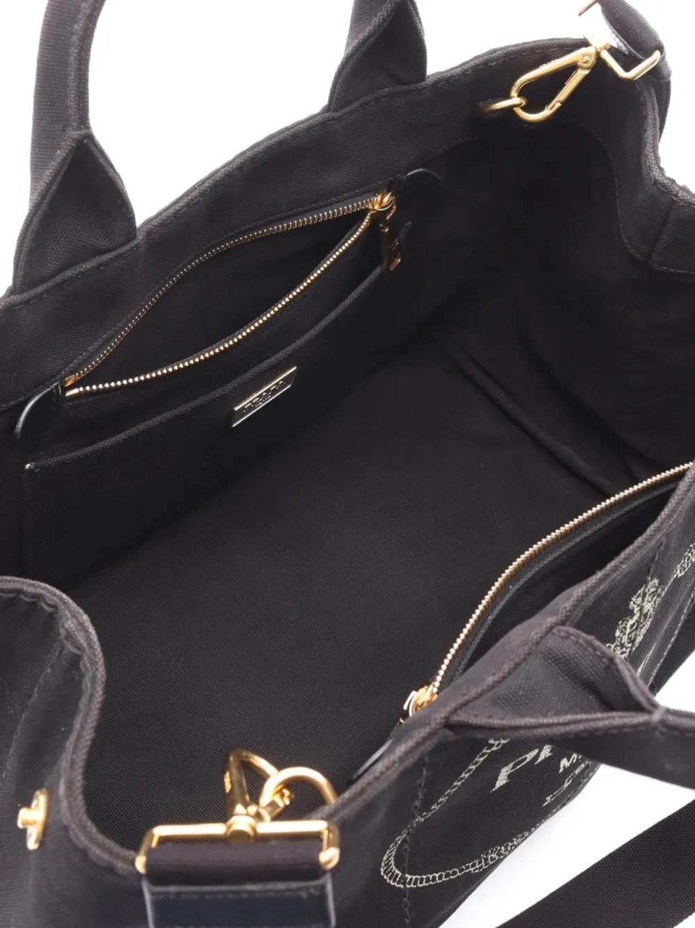 Pre-owned Prada 2000s Canapa Tote Bag In Black