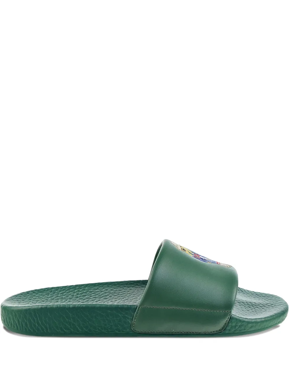 Polo Ralph Lauren bear-embroidered slides Green