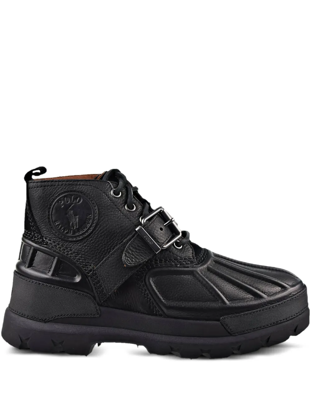 Polo Ralph Lauren Woodley Smooth Pull Up leather loafers Black