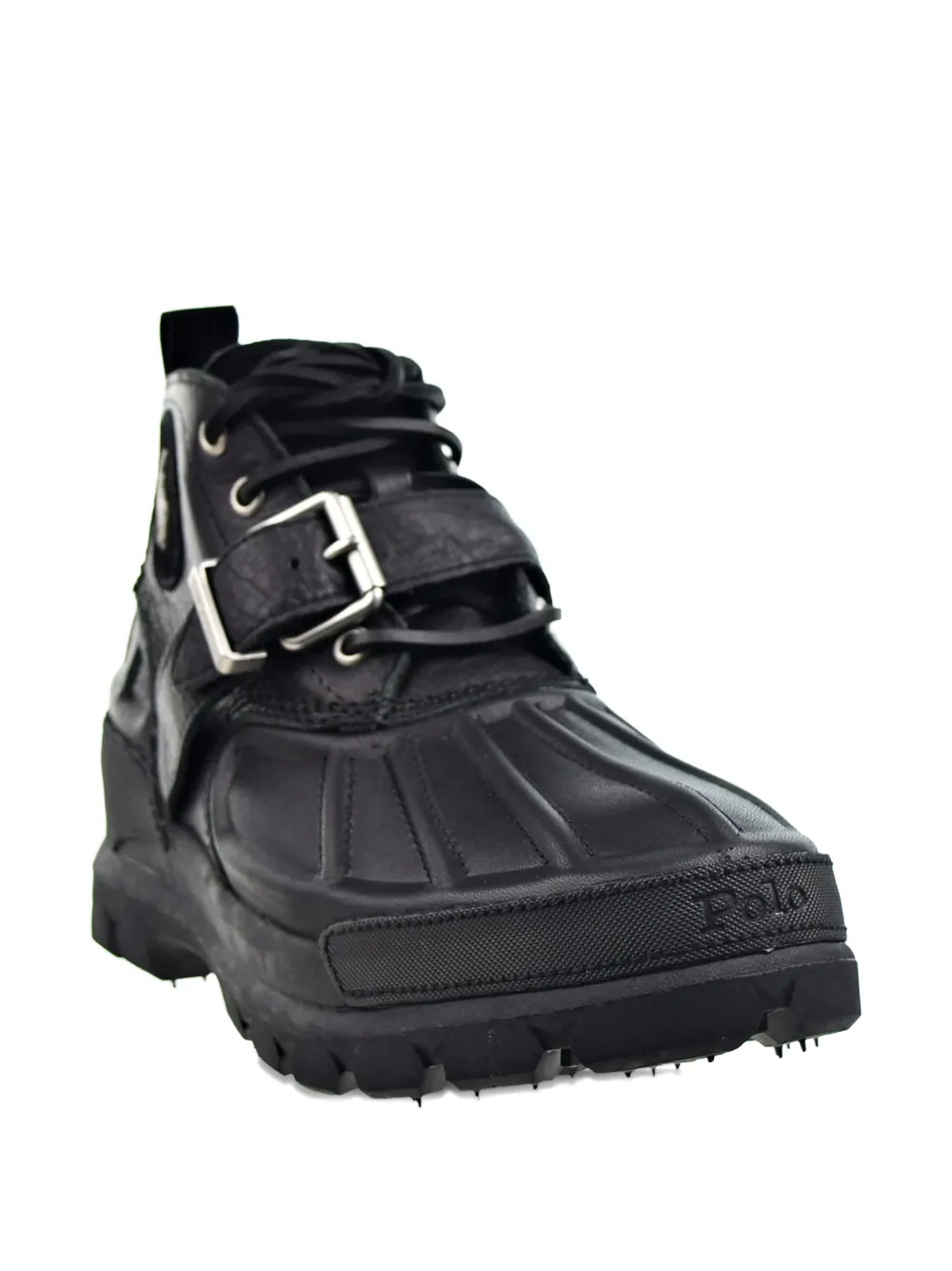 Polo Ralph Lauren buckle-strap leather boots Black