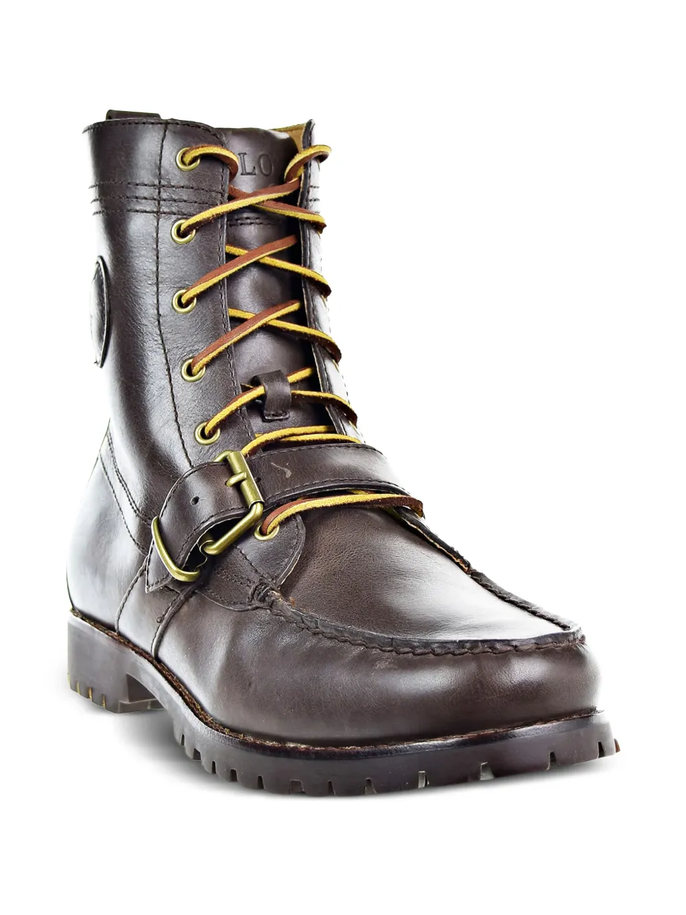 Polo Ralph Lauren Leren bikerlaarzen met veters Bruin