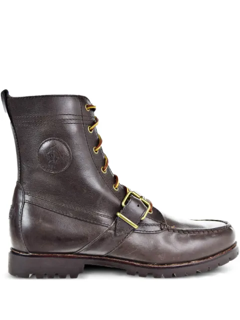 Polo Ralph Lauren lace-up leather biker boots