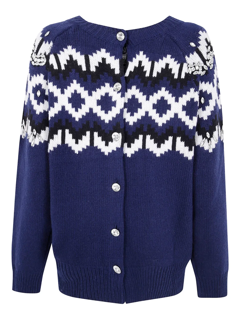 Blugirl crystal-embellished fairisle cardigan | Blue | Image 1