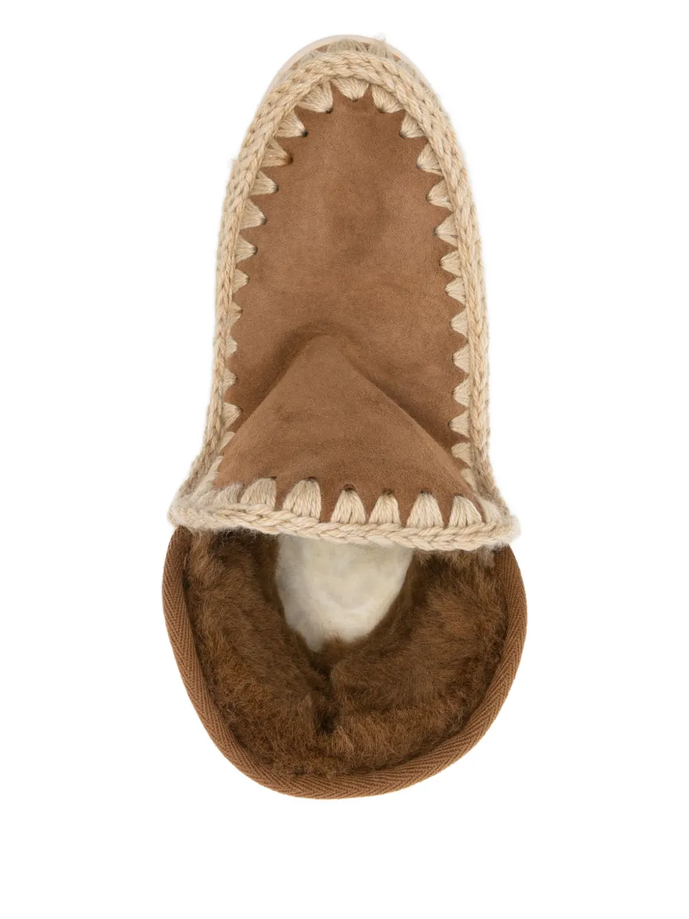 Mou Braided-trim Suede Ankle Boots In Brown