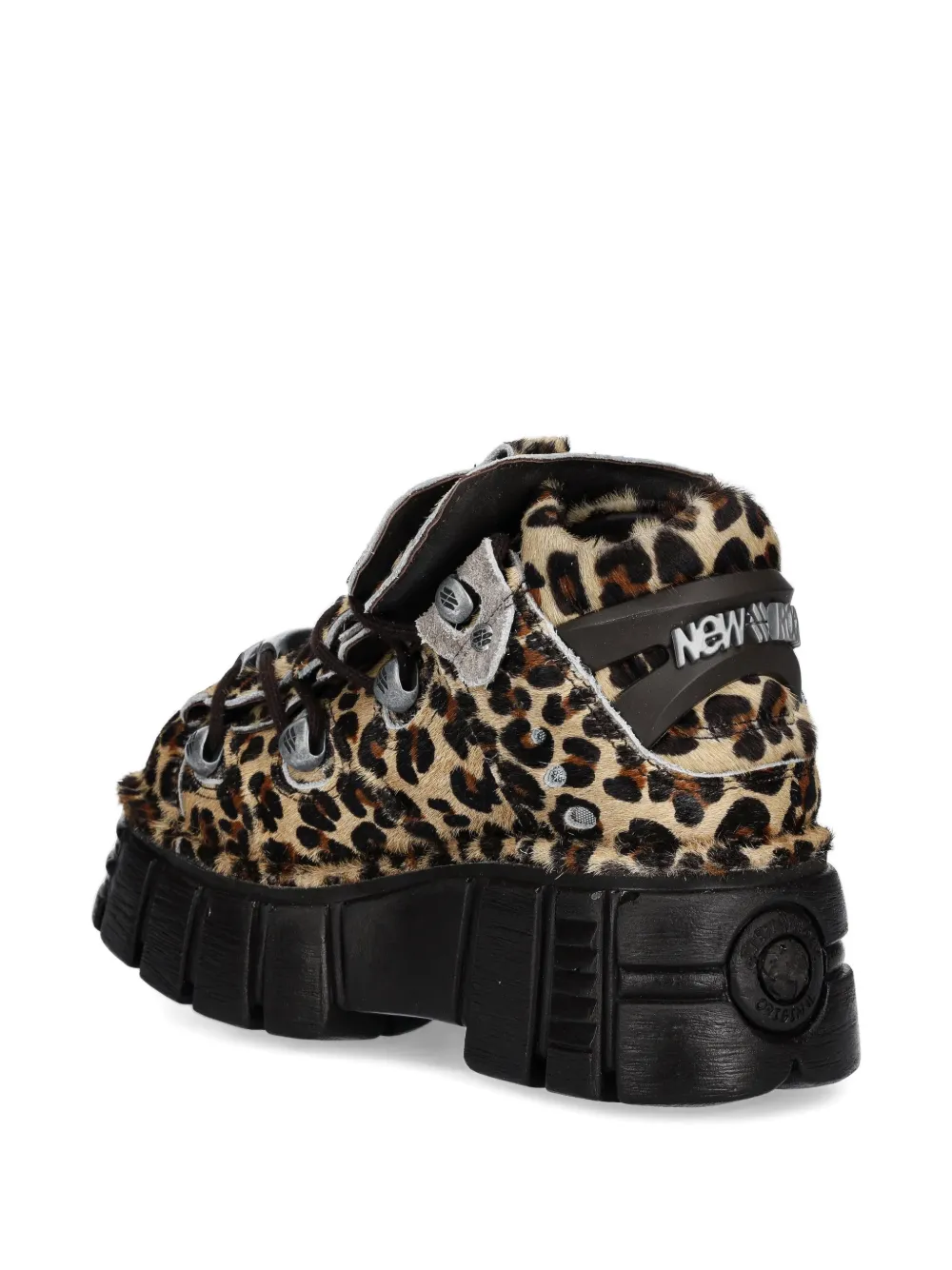 NEW ROCK 60mm sneakers met luipaardprint en plateauzool Bruin