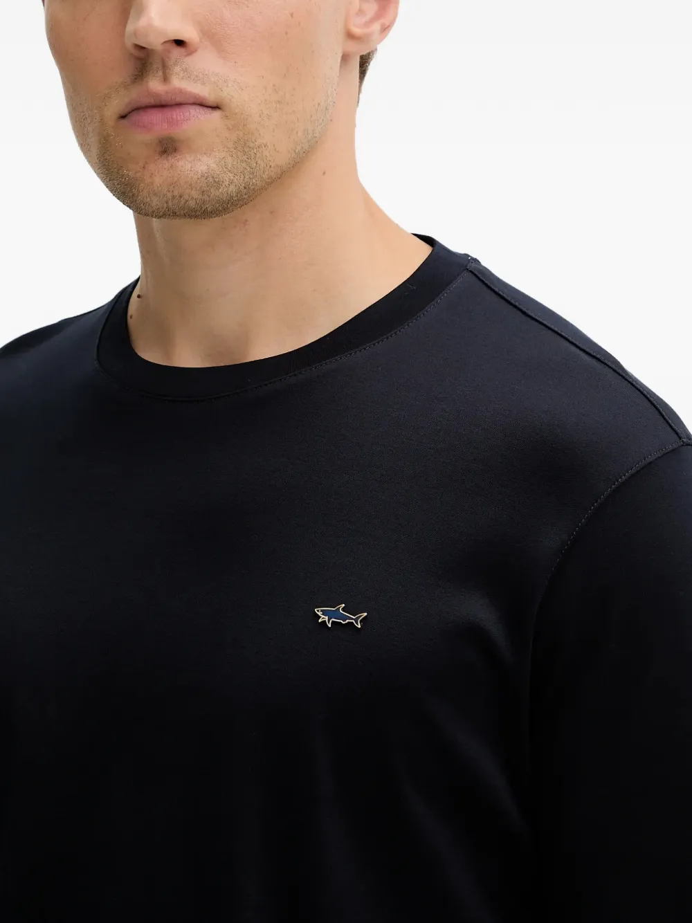 Paul & Shark T-shirt met lange mouwen en haaienpatroon Blauw