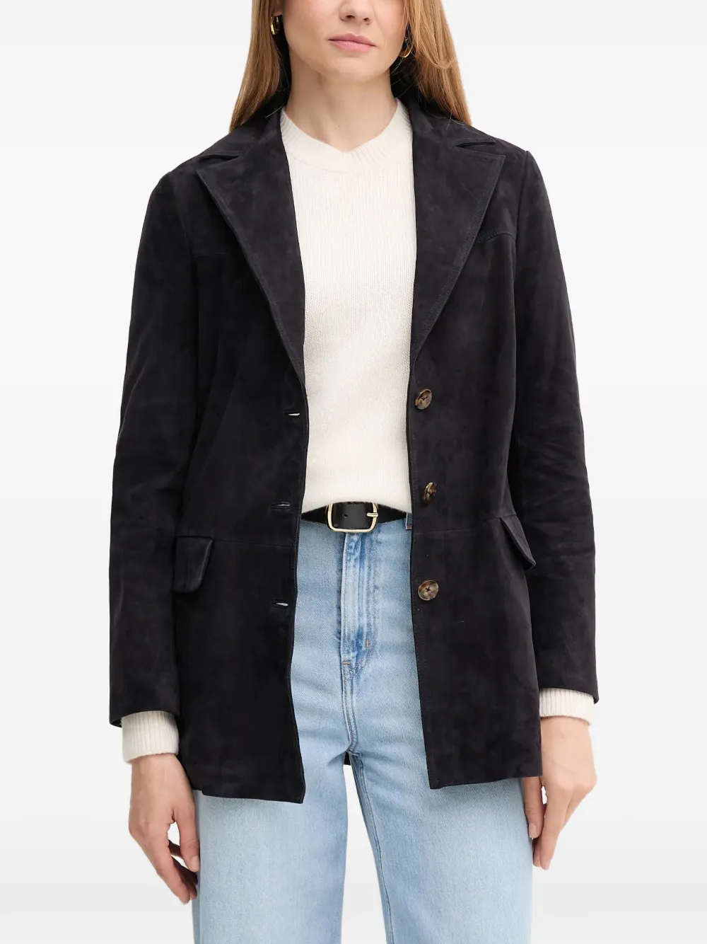 Pedro Del Hierro suede blazer - Blau