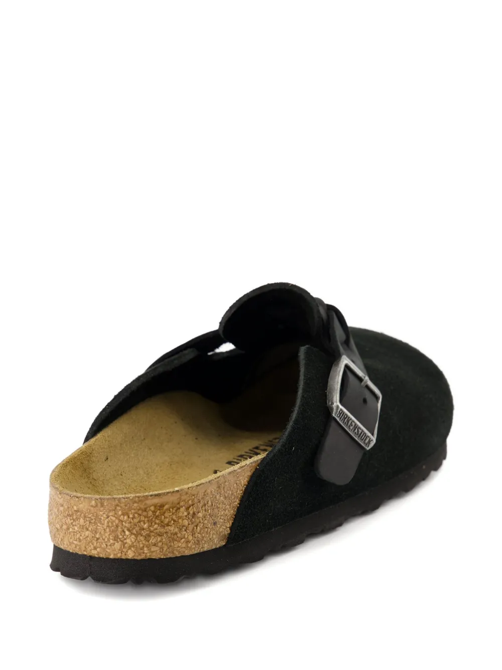 Birkenstock Boston leren muiltjes met gevlochten bandje Zwart