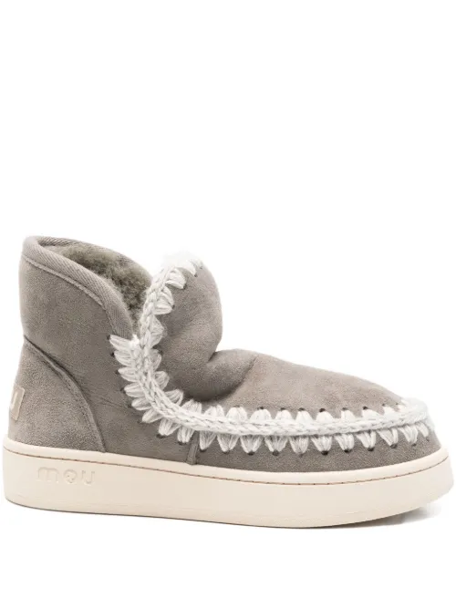 Bottines en daim à bords tressés - Mou - Modalova