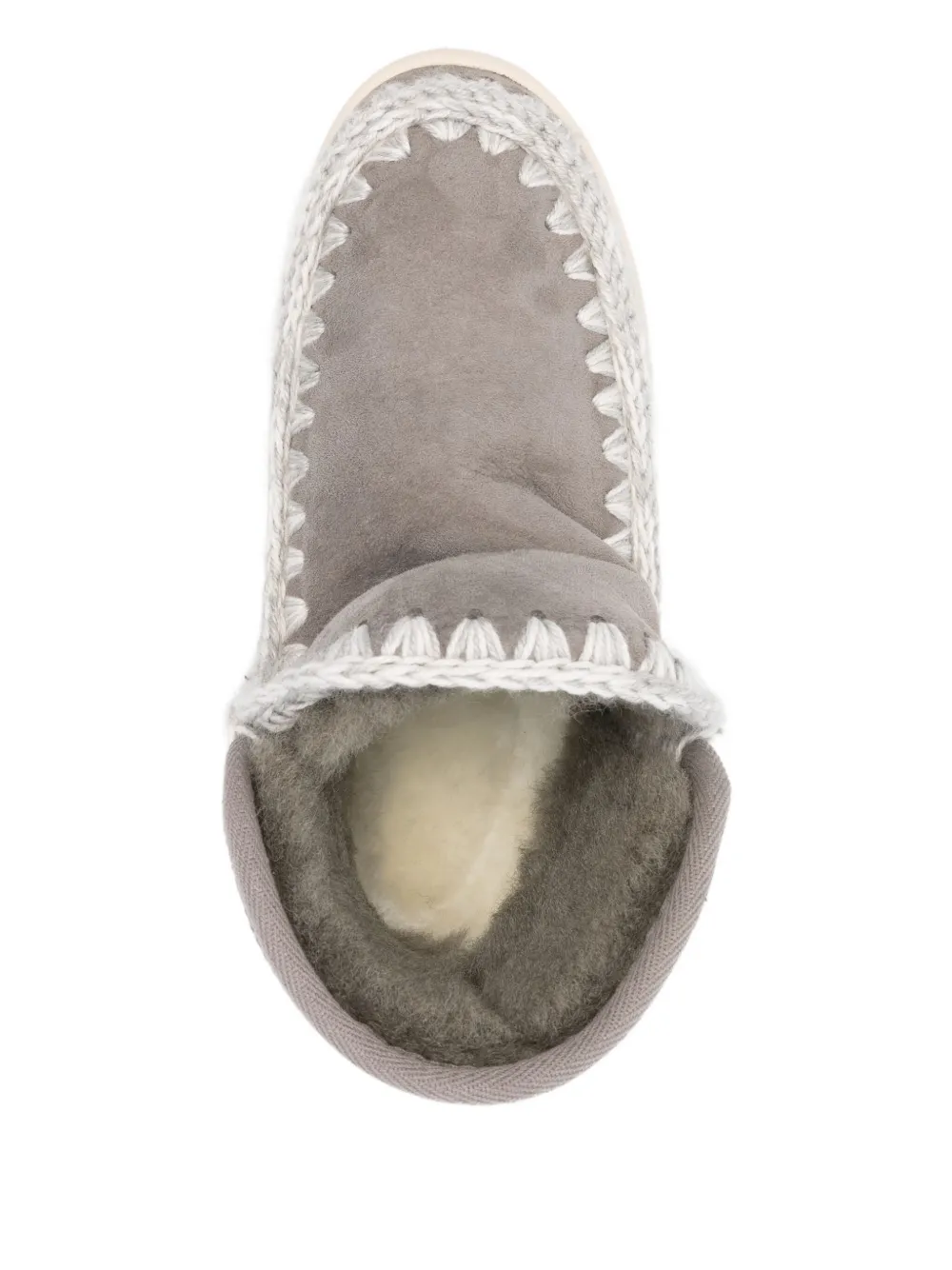 Mou Suède laarzen met gevlochten afwerking Grijs