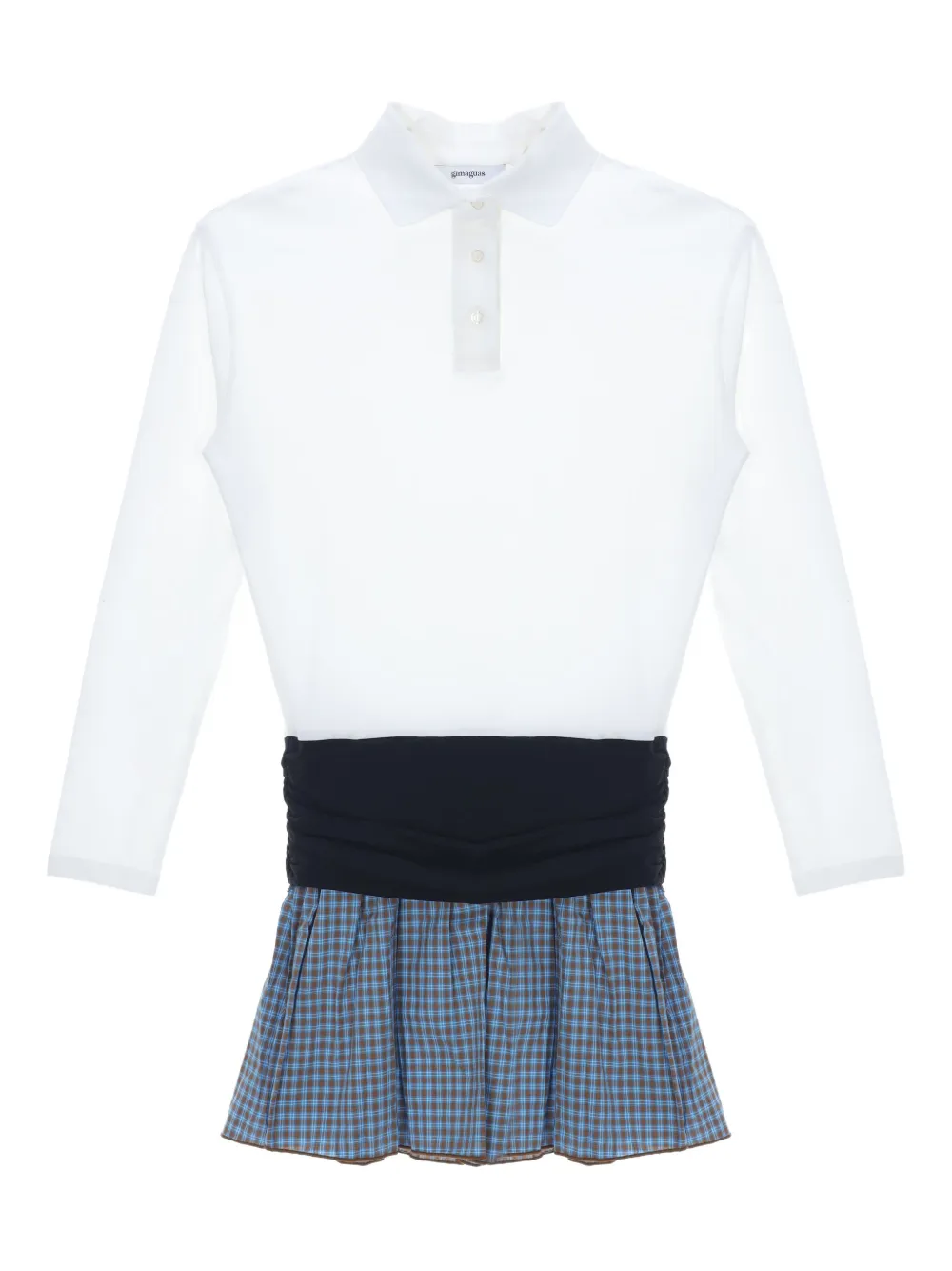 Gimaguas Abito corto Chico a quadretti con colletto polo - Bianco