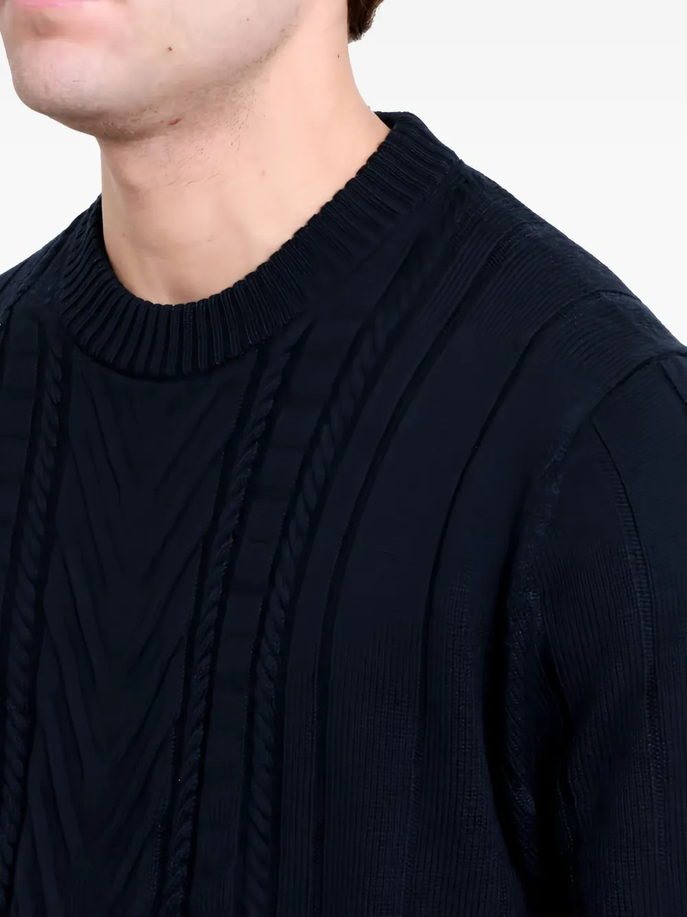 Paolo Pecora Cable-knit Sweater In Blue