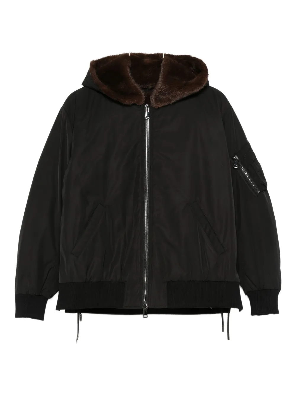 Gotha Hooded Zip-up Jacket In Brown